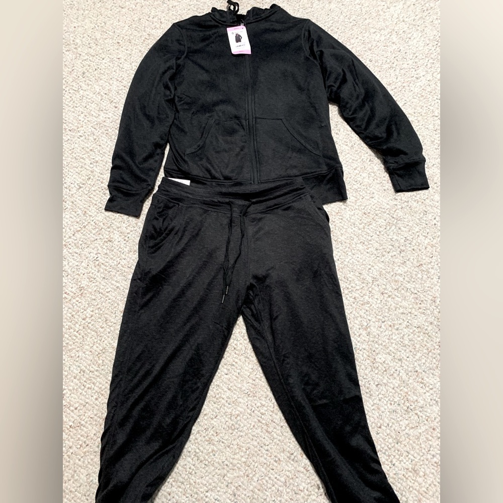 Sherpa lined fleece jogger set, Size Small NWT